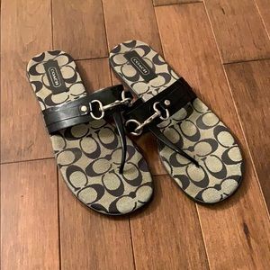 Coach Rikki Black Rubber Sandal Signature C